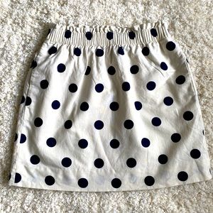 J. CREW | Cotton/Linen Blend Polka Dot Skirt | Size 2